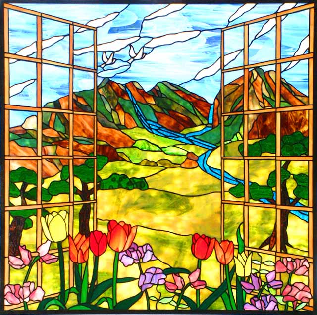 Collection 96+ Pictures free stained glass patterns landscapes Superb